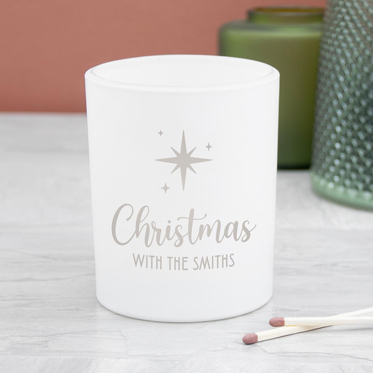 Personalised Christmas Star Candle Holder