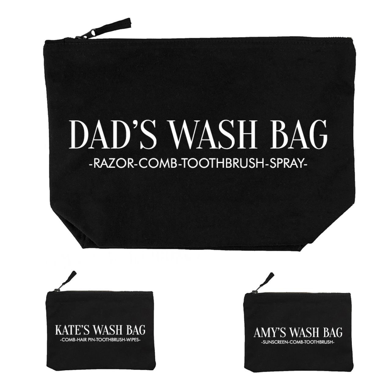 Personalised Daddy & Me Black Wash Bags