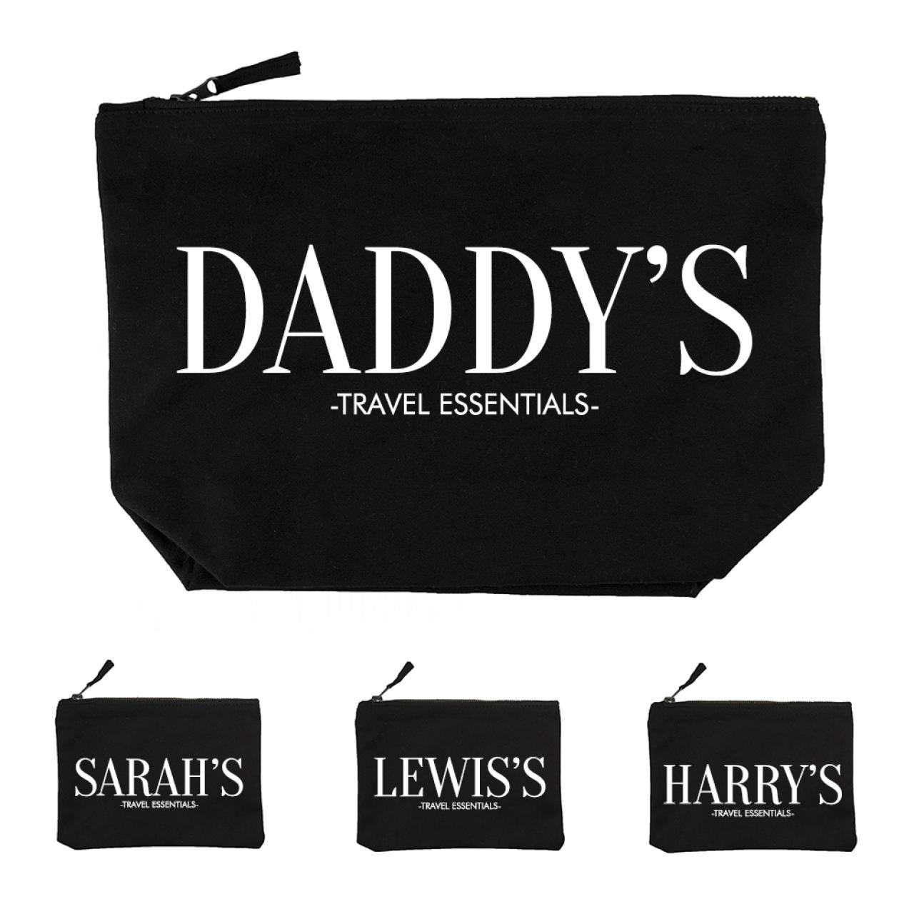 Personalised Daddy & Me Black Wash Bags