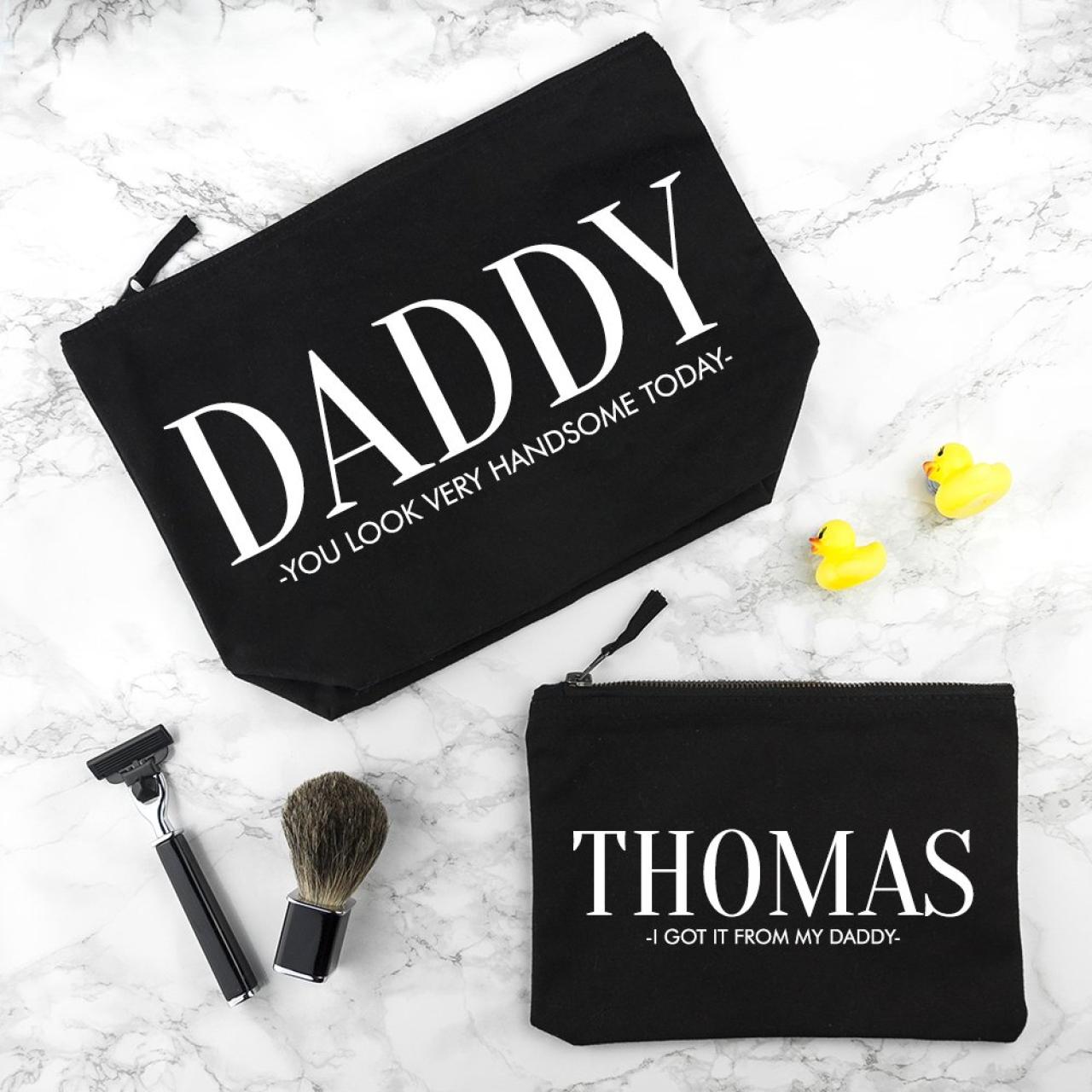Personalised Wash Bag - Black - Daddy (and me)