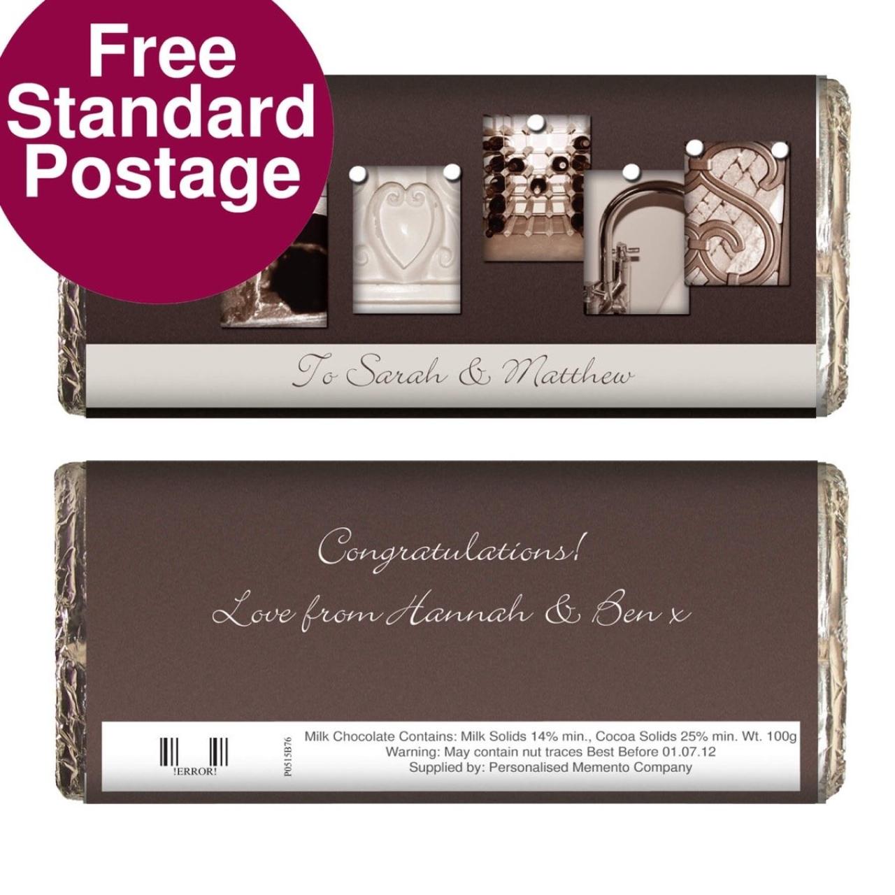 Personalised Affection Art Mr & Mrs Milk Chocolate Bar