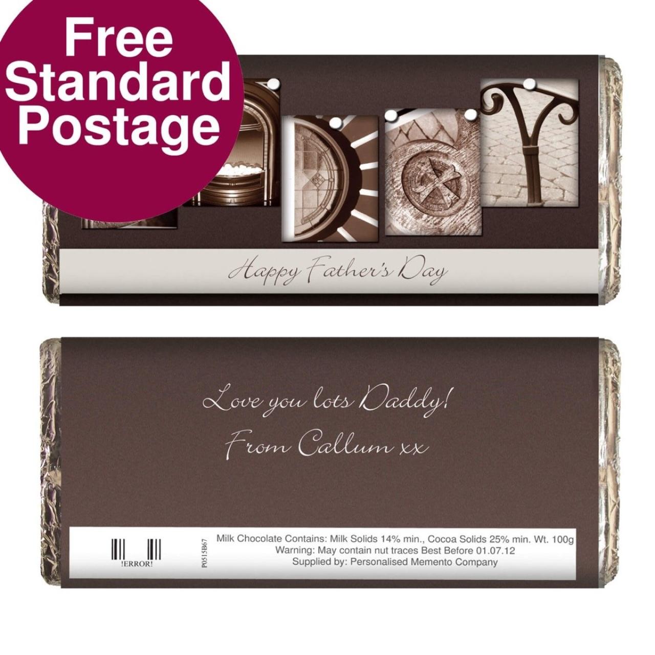Personalised Affection Art Daddy Milk Chocolate Bar
