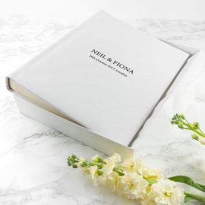 Personalised White Leather Photo Album (Engraved)