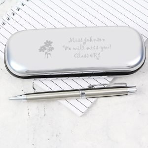 Personalised Teacher Flowers Pen and Box Set