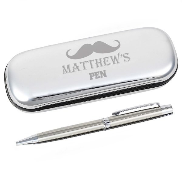 Personalised Moustache Pen and Box Set