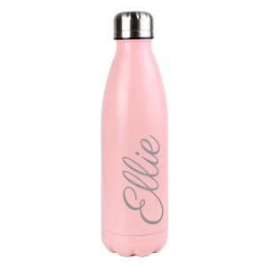 Personalised Insulated Drinks Bottle 500ml – Blue – Large Personalisation