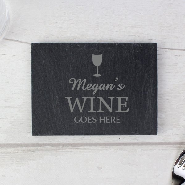 Personalised Wine Goes Here… Single Slate Coaster