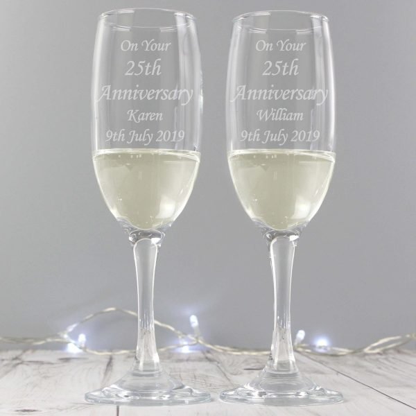 Personalised Celebration Pair of Flutes with Gift Box