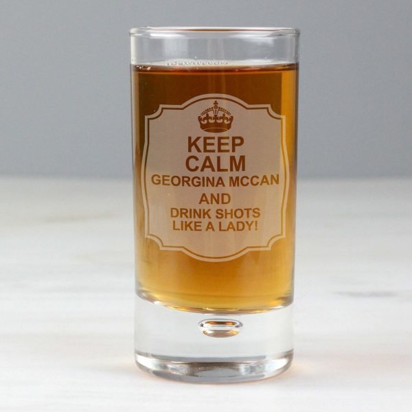 Personalised Keep Calm Bubble Shot Glass