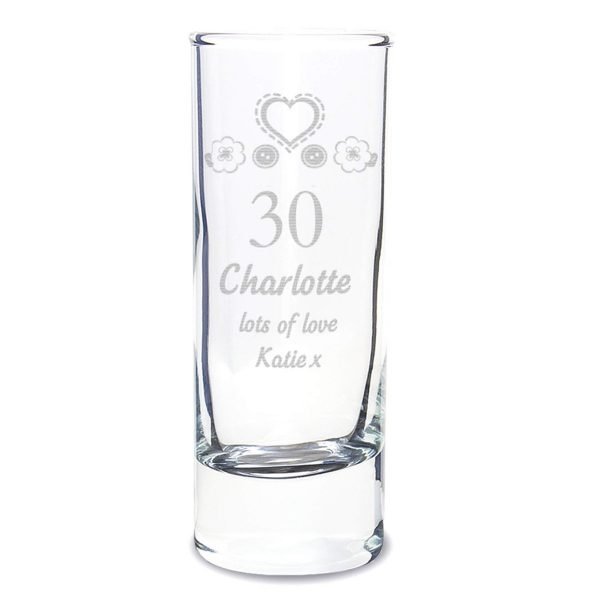 Personalised Birthday Craft Shot Glass Engraved