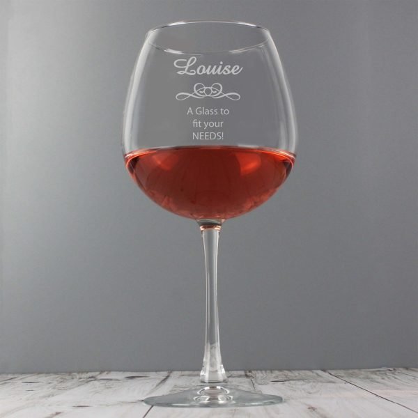 Personalised Decorative Bottle of Wine Glass