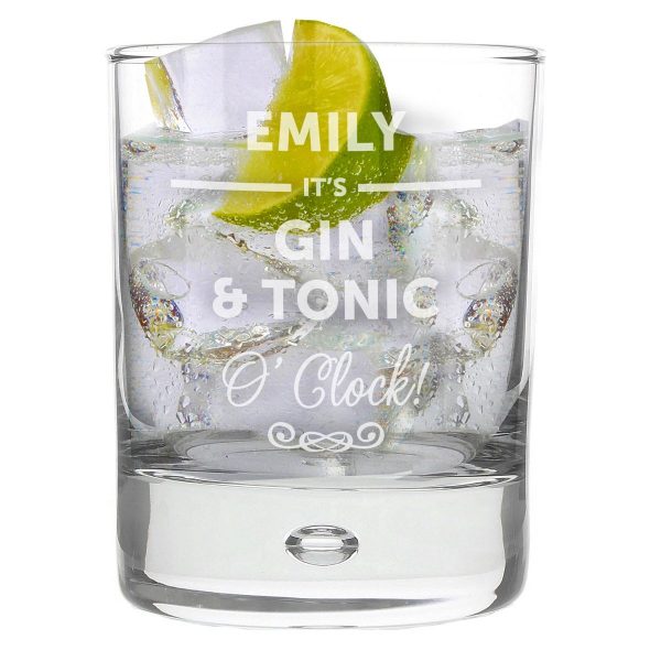 Personalised Its… O’clock Tumbler Bubble Glass