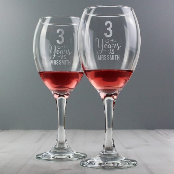Personalised Years As… Wine Glass Set