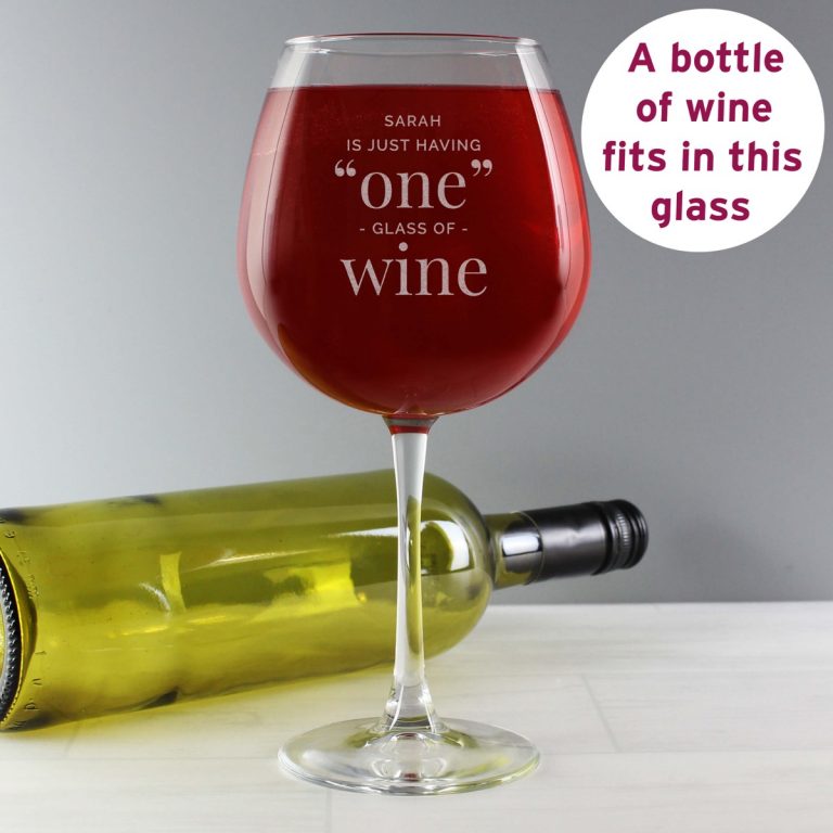 Personalised ‘One Glass’ Bottle of Wine Glass