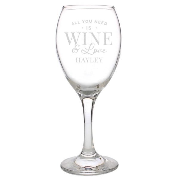 Personalised ‘All You Need is Wine’ Wine Glass