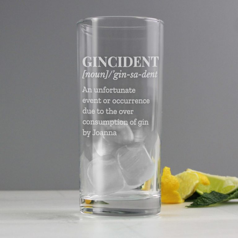 Personalised Gincident Hi Ball Glass