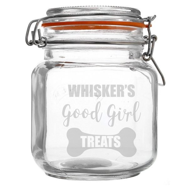 Personalised Good Girl Treats Glass Kilner Jar