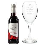 Personalised Red Wine & ‘Too Glam to Give a Damn’ Wine Glass Set
