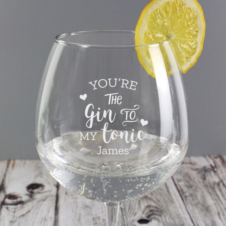 Personalised ‘Gin to My Tonic’ Gin Balloon Glass