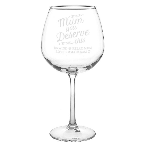 Personalised ‘Mum You Deserve This’ Gin Balloon Glass