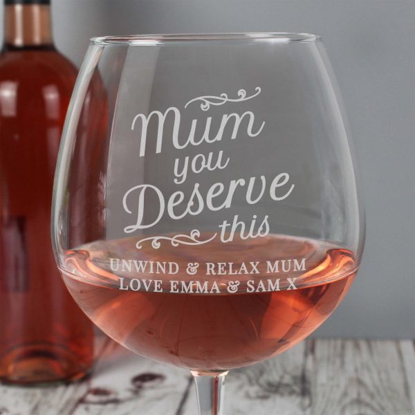 Personalised ‘Mum You Deserve This’ Gin Balloon Glass