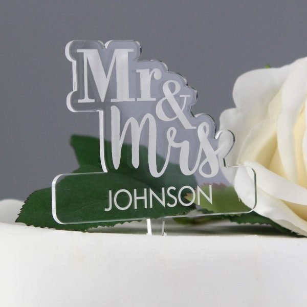 Personalised Mr & Mrs Acrylic Cake Topper