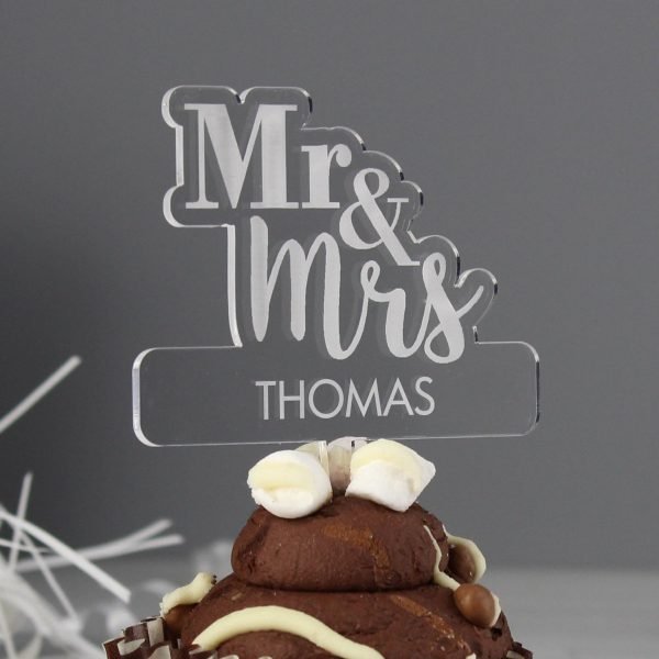 Personalised Mr & Mrs Acrylic Cake Topper