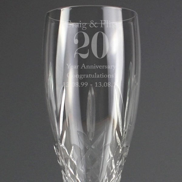 Personalised Big Age Cut Crystal Champagne Flute