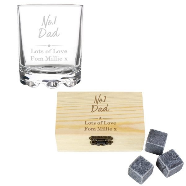 Personalised No.1 Whisky Stones & Glass Set