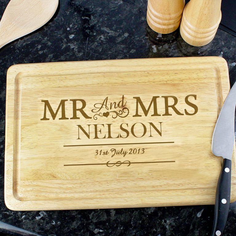 Personalised Mr & Mrs Rectangle Chopping Board