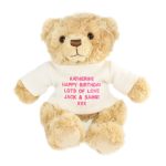 Personalised Message Teddy Bear – Pink Embroidery