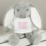 Personalised Message Bunny Rabbit In Cream Jumper – Pink Embroidery