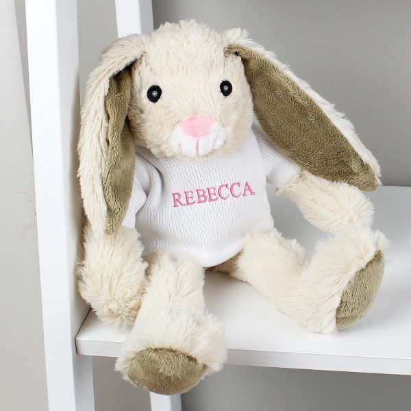 Personalised Name Only Bunny Rabbit – Pink Embroidery