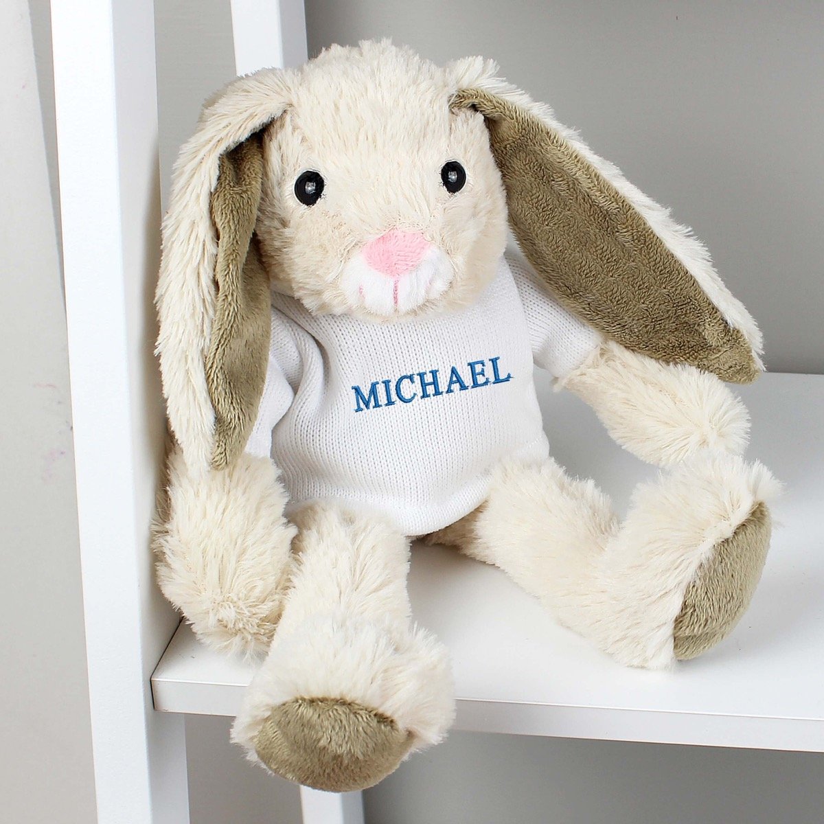 Personalised Name Only Bunny Rabbit – Blue Embroidery