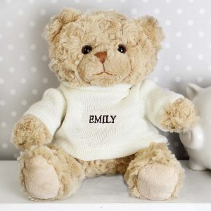 Personalised Name Only Teddy Bear  – Brown Embroidery