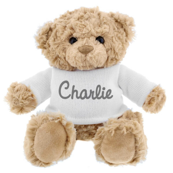 Personalised Name Only Teddy Bear – Grey