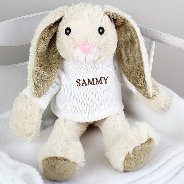 Personalised Name Only Bunny Rabbit – Brown Embroidery