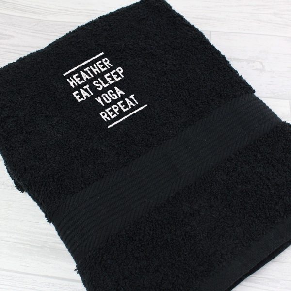 Personalised Black Hand Towel