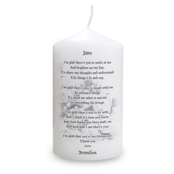 Personalised Godparent candle