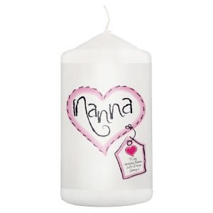 Personalised Ruby Damask Heart Candle