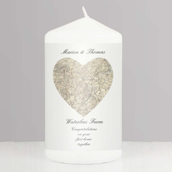 Personalised 1896 – 1904 Revised New Heart Map Candle