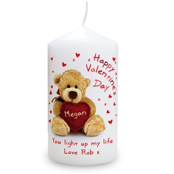 Personalised Teddy Heart Candle
