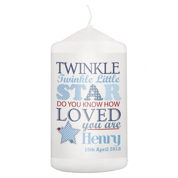 Personalised Twinkle Boys Candle