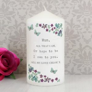 Personalised Forget me not Candle