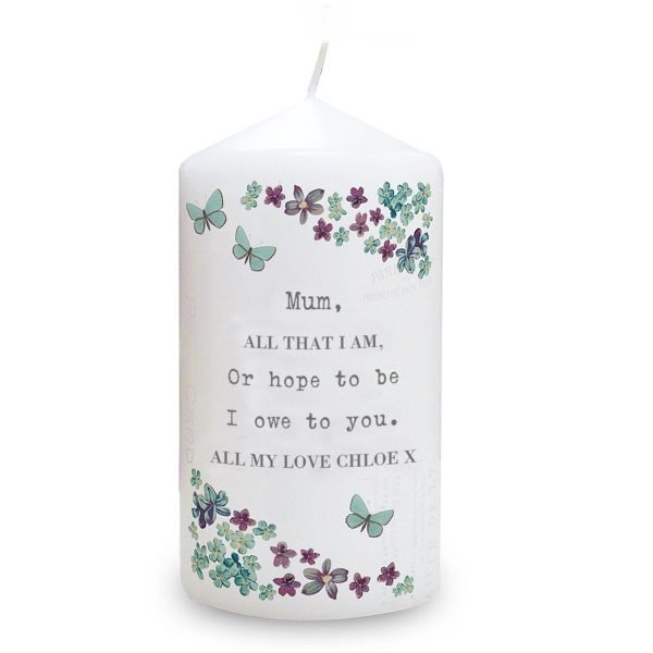 Personalised Forget me not Candle