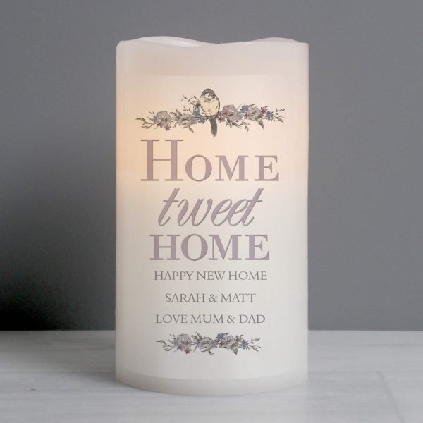 Personalised Home tweet Home LED Candle