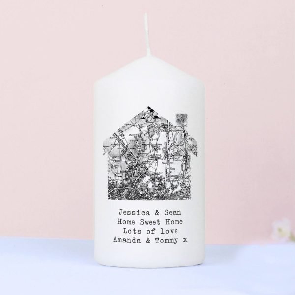 Personalised 1805 – 1874 Old Series Map Home Candle