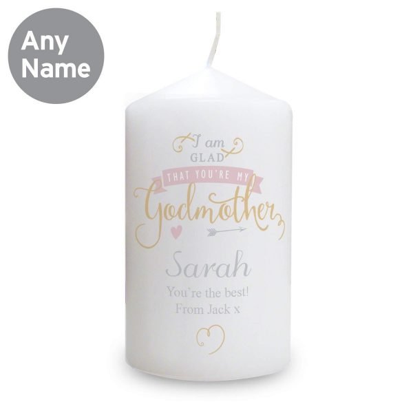 Personalised I Am Glad… Godmother Candle