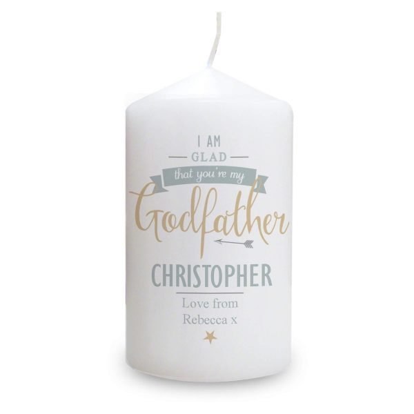 Personalised I Am Glad… Godfather Candle