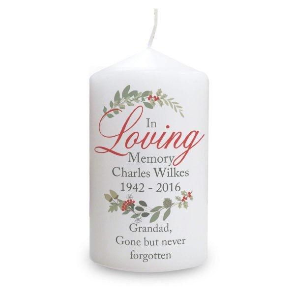 Personalised In Loving Memory Wreath Candle